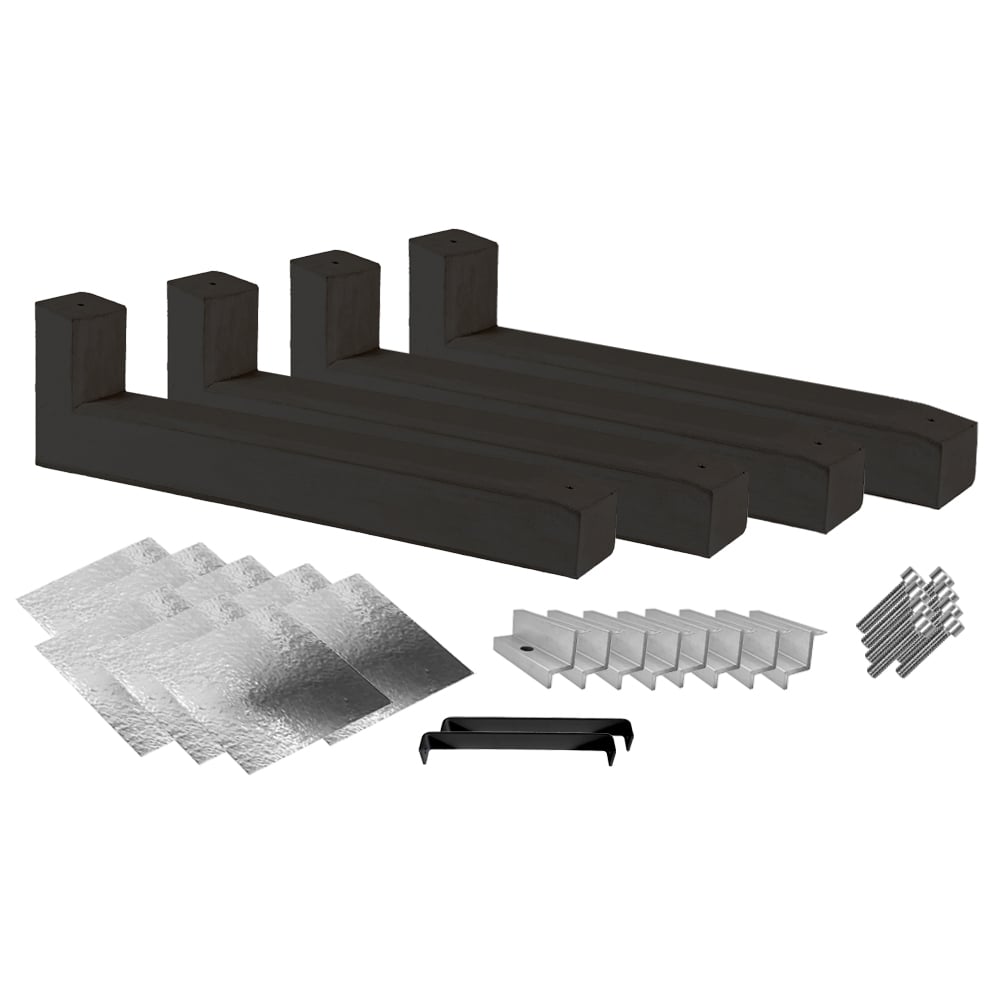 Wattstone Montage PV est-ouest sur toit plat pour 2 modules solaires 10° Socle en béton Natte de protection des constructions doublée d'aluminium