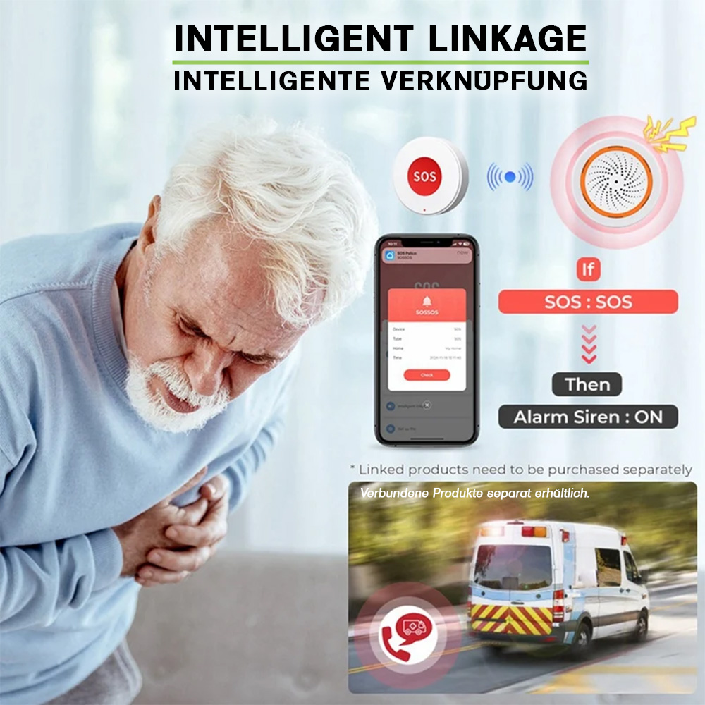 Offgridtec Smart WiFi Emergency Button for Seniors – Tuya Smart Life, App Alarm