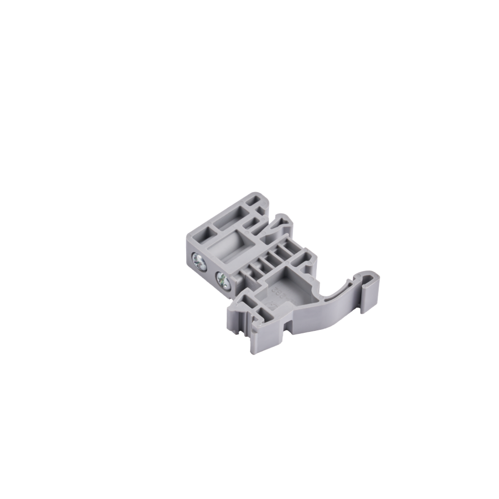 20-piece terminal block set with extensive accessories: screws, rail, connecting bridge, numbering strips, mounting foot