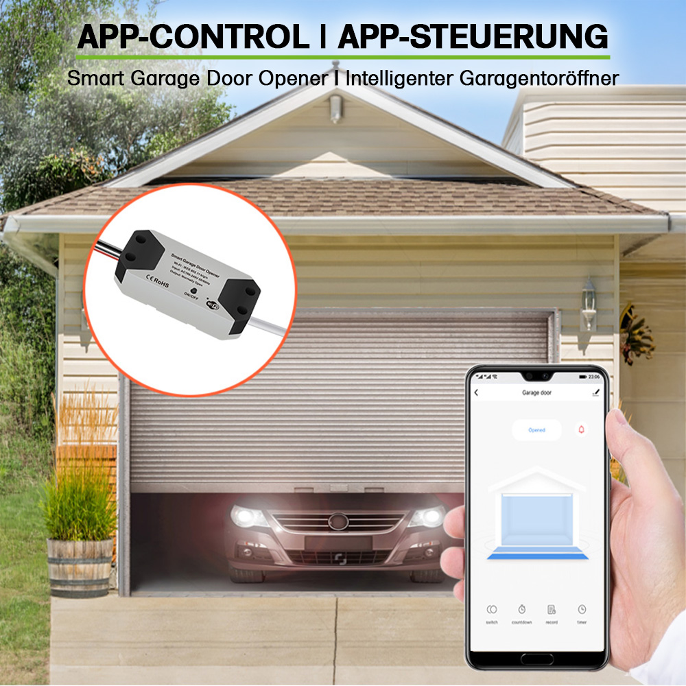 Offgridtec Smart WiFi Garage Door Opener – Tuya Smart Life, App & Voice Control