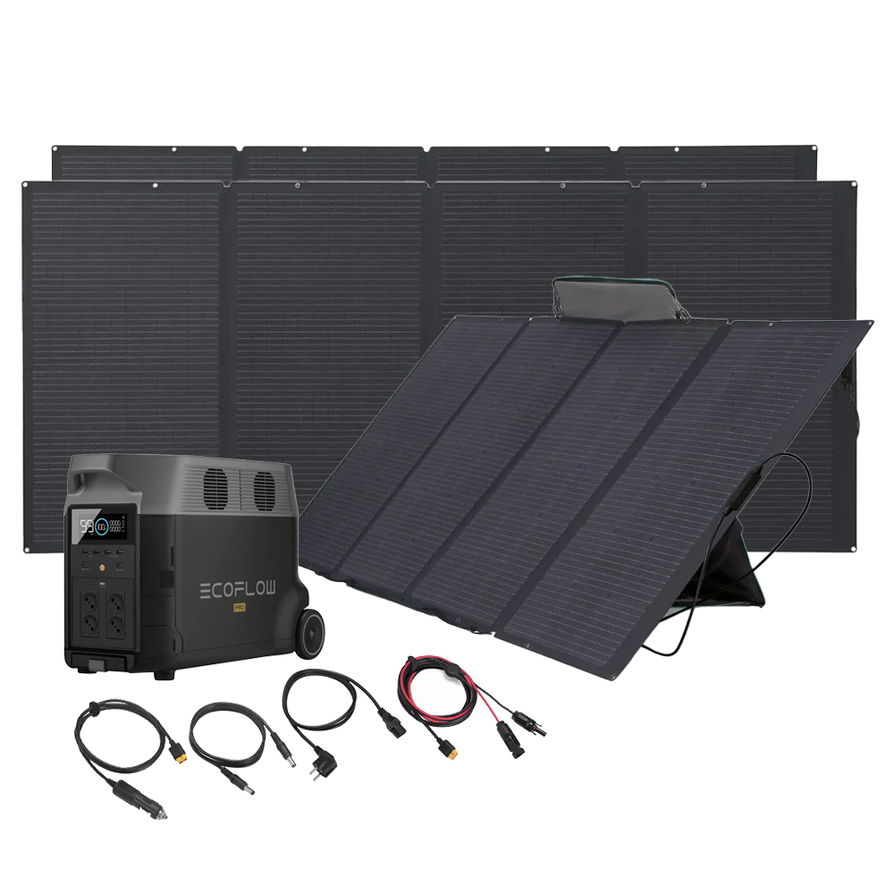 Bundle EcoFlow Delta Pro + 3x 400W Solartasche