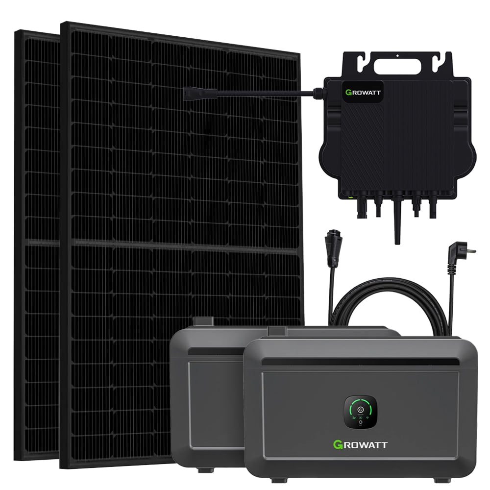 Growatt 4,09kWh 900Wp NEO 800M-X Balkonkraftwerk mit Noah2000 Speicher