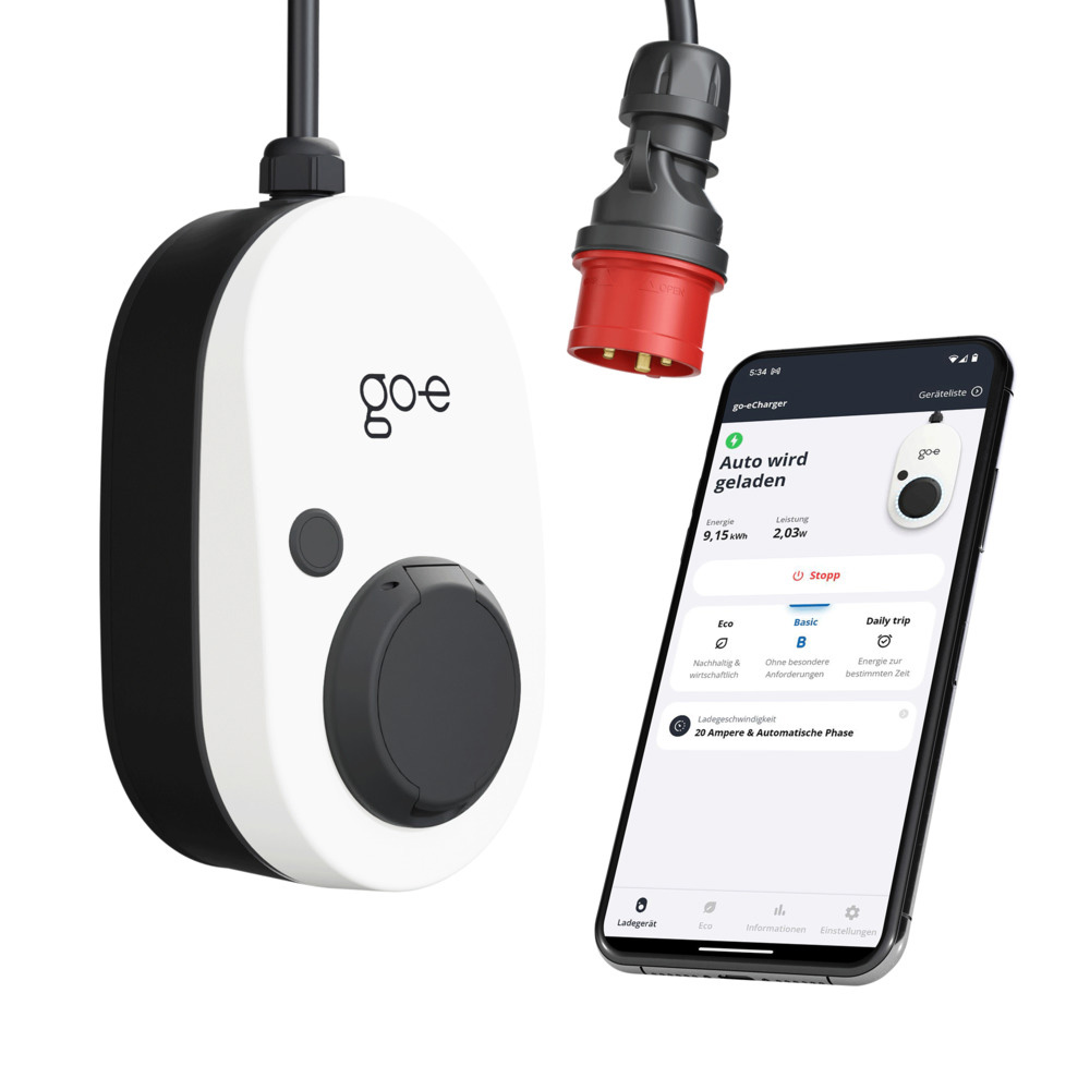 go-e Wallbox Gemini flex 11kW mobile Ladebox mit 16A CEE Stecker