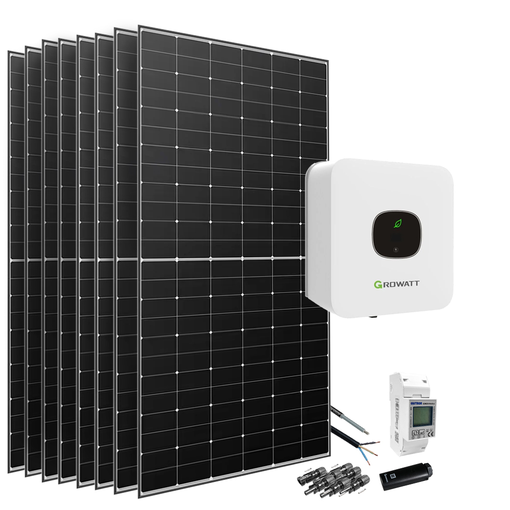 3,4kW Direkteinspeisung Solaranlage Longi Solarmodul - Growatt MIC-2500 TL-X Wifi