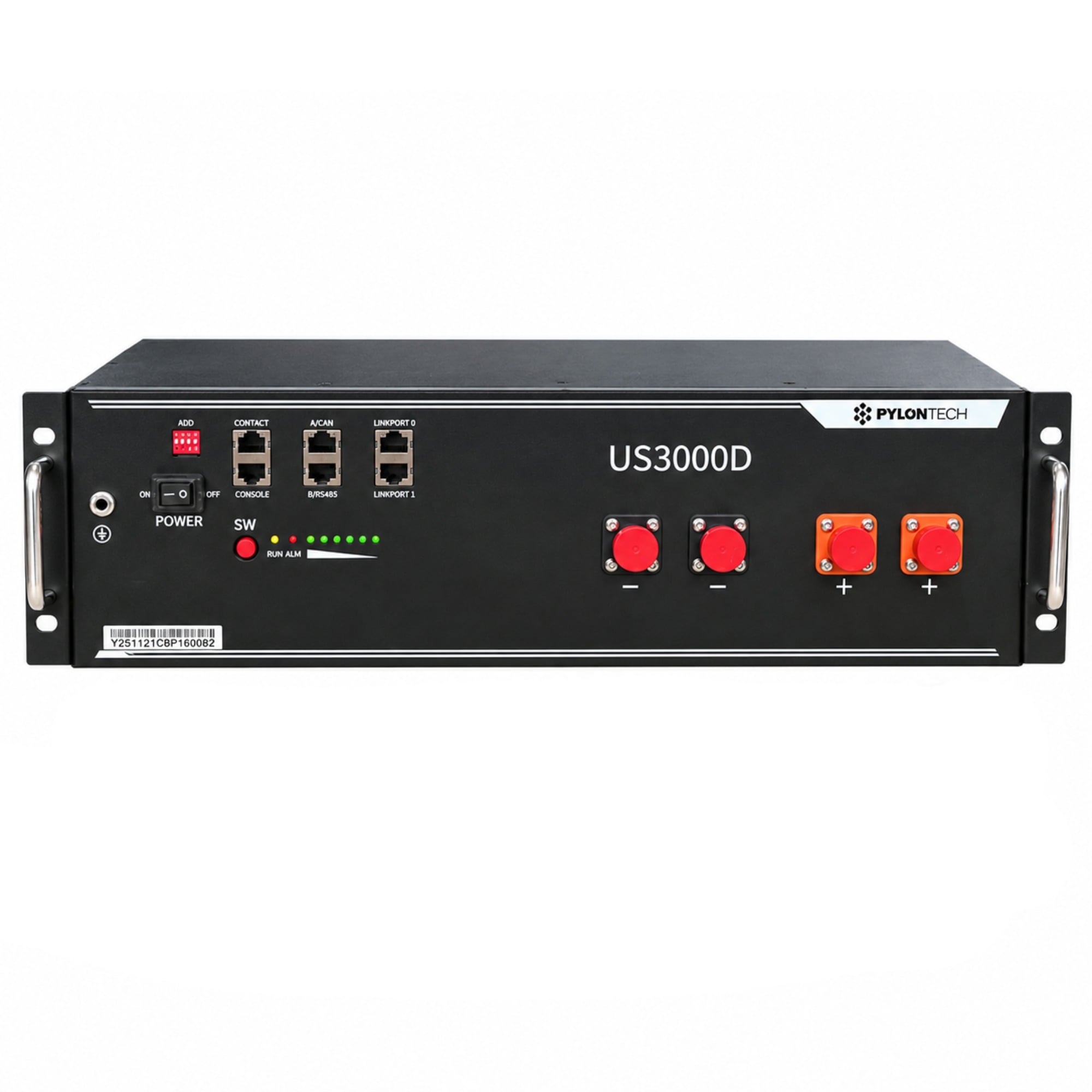 Pylontech US3000D Batterie schwarz Frontalansicht