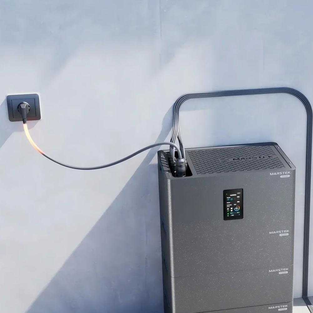 Beispielbild vom Batterieturm im angeschlossenen Zustand