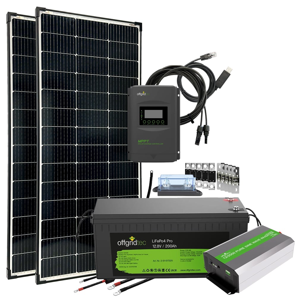 Offgridtec® Autark Pro L 300W Solaranlage - 2000W AC Leistung 200Ah LiFePO4 Akku
