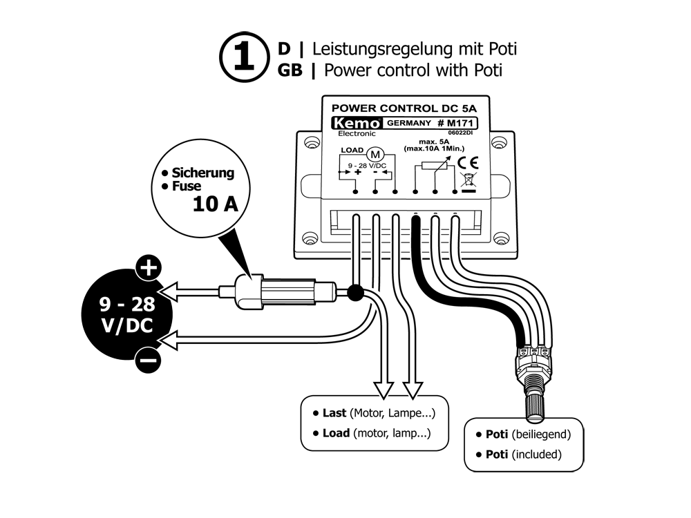 Zeichnung des Kemo PWM Leistungsreglers (M171)