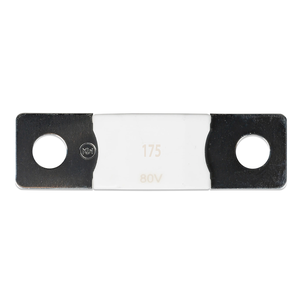 Einzelansicht einer weißen Victron MEGA Sicherung 175A/80V