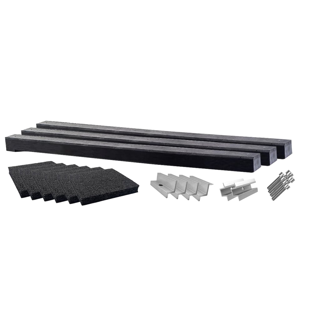 Wattstone PV Montage sur toit plat pour 2 modules solaires 0° Socle en béton tapis de protection de construction noir