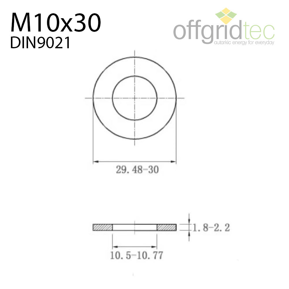 Unterlegscheibe Beilagscheibe M12 x 37mm - 20 Stk. Edelstahl V2A 304  DIN9021 / ISO703 - Packungsinhalt: M12 x 37mm - 20 Stk.