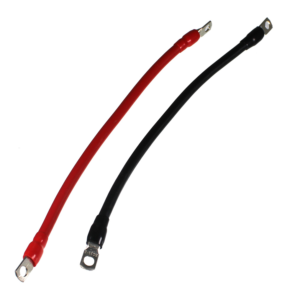 Battery Connection Cable 25mm² 30cm with Circular Eyelets red and black