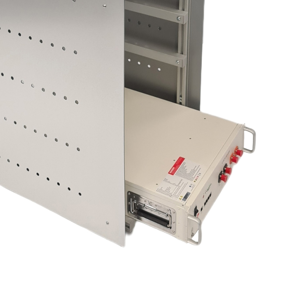 Batterieschrank für 8 Pytes 48100R LiFePo4-Batterien schwarz