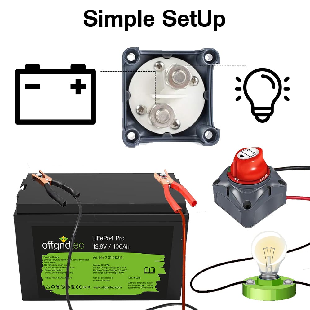 12 V 24 V Batterie-Trennschalter für Auto, Wohnmobil, Boot