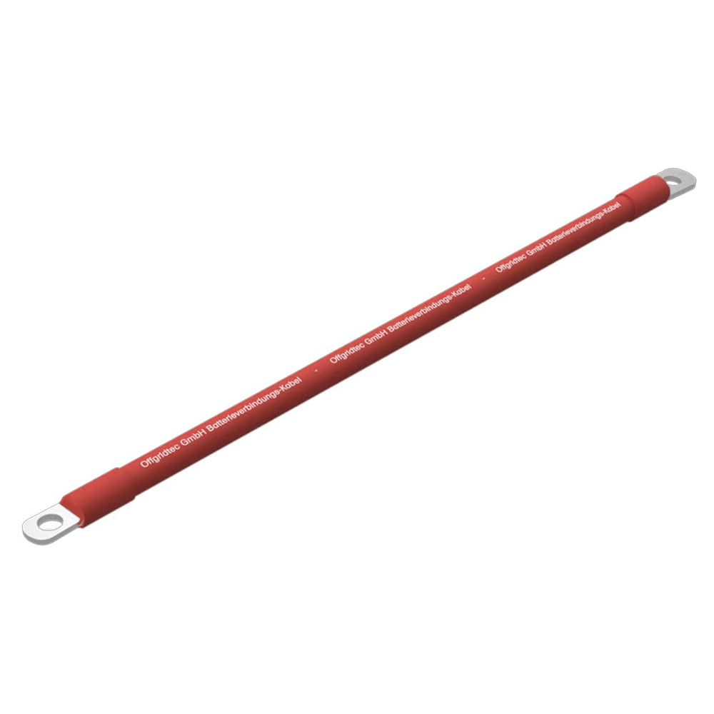 Gerades rotes Batteriekabel (Kabelbrücke), beidseitig M8, 30cm lang, 35mm²