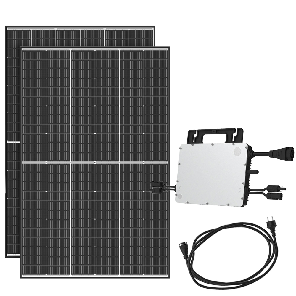 Centrale électrique de balcon 860W Hoymiles HMS-800W-2T avec 2 modules Black Frame de 430W
