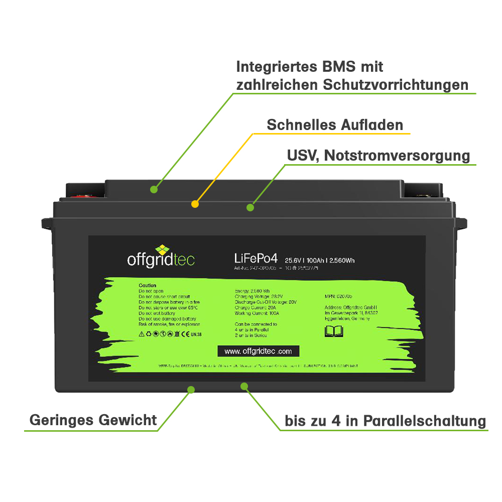 Offgridtec® Autark Pro XL 24V 800W Système Solaire - 2000W Puissance AC 100Ah Batterie LiFePO4