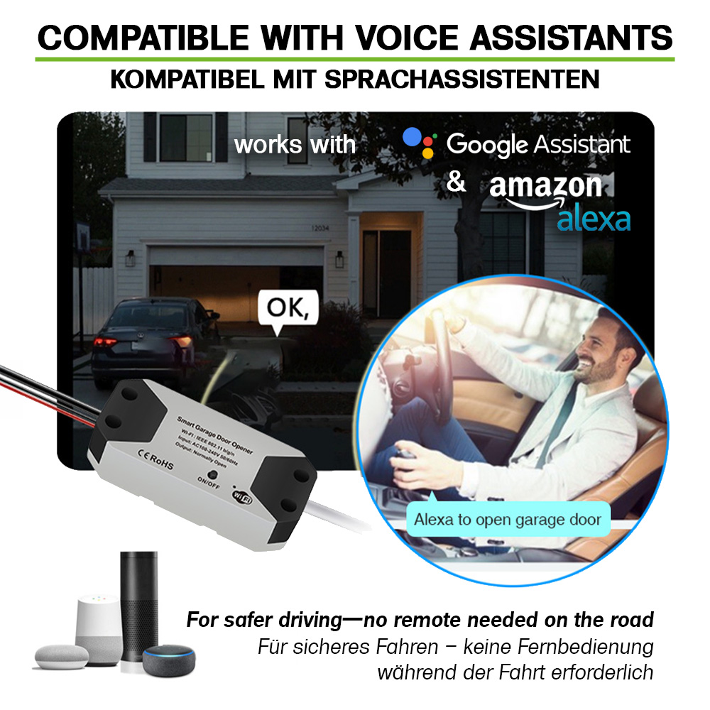 Offgridtec Smart WiFi Garage Door Opener – Tuya Smart Life, App & Voice Control