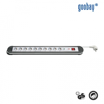 10-way power strip with overvoltage and temperature protection child safety lock