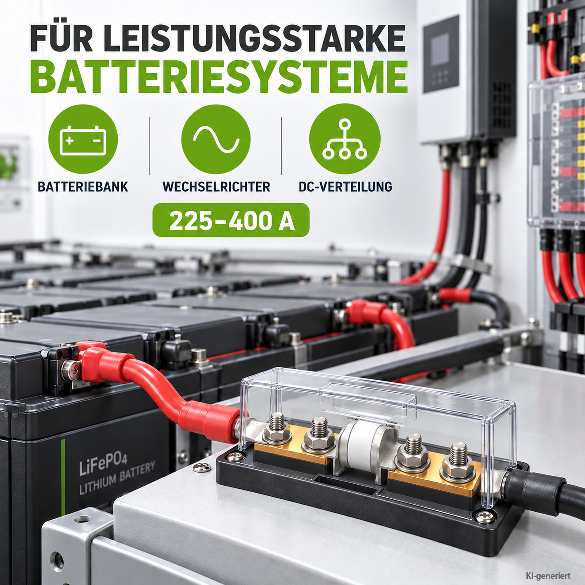 Class-T Sicherungshalter bis 400A in Batteriesystemen