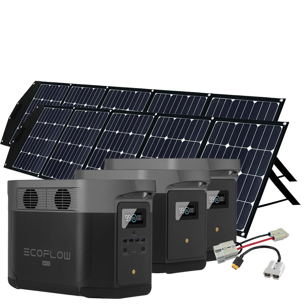 SparBundle EcoFlow Delta Max 2000 + 2 x 225W Offgridtec® Faltbares Solarmodul + 2 x Erweiterungsakku 2016Wh