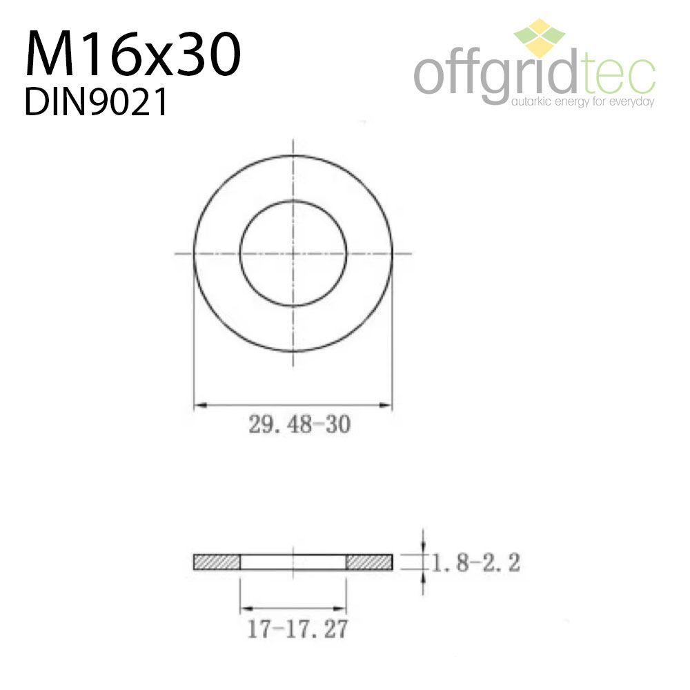 Unterlegscheibe M6x18, schwarz