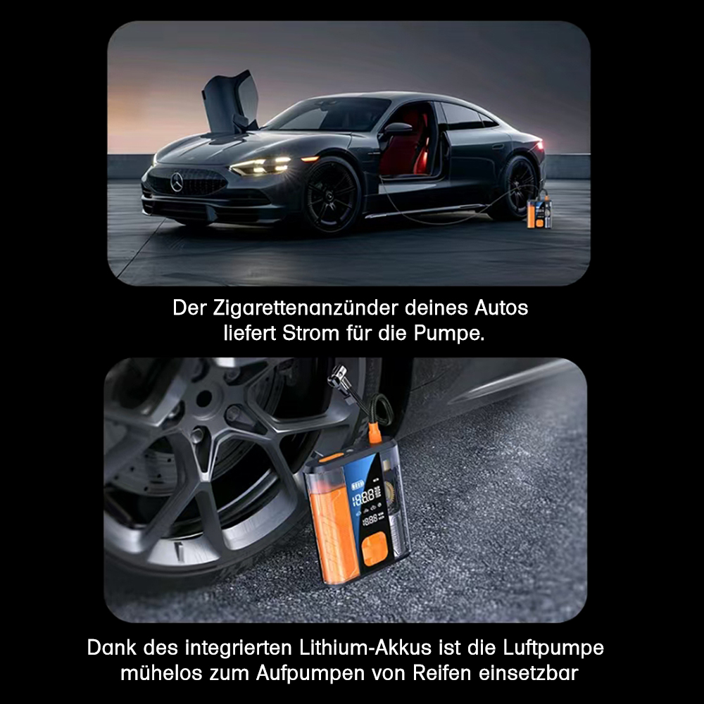 3-IN-1 Multitool ND2L 8800mAh - Reifenpumpe+KFZ-Starthilfe+Powerbank