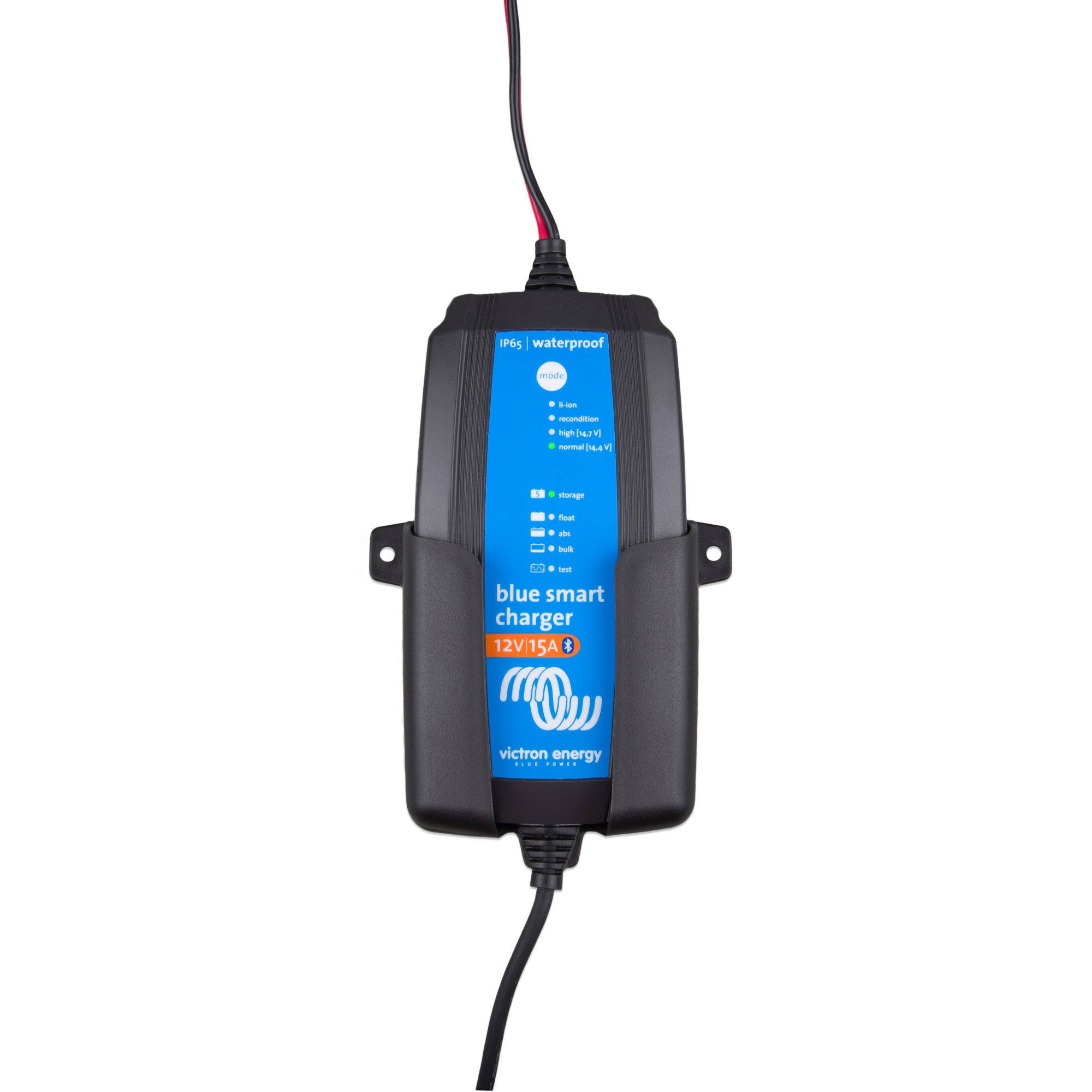 Victron Wandhalterung für Blue Smart IP65 Frontalansicht Halterung mit Beispiel Baterieladegerät