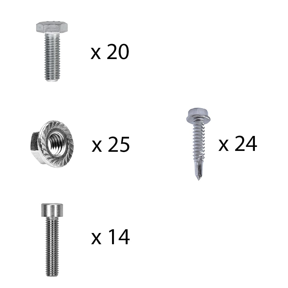 Befestigungskit mit Stehfalzklemmen für Schrägdachmontage 6 Solarpanele Rahmenhöhe 40mm