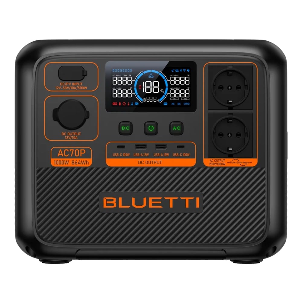 BLUETTI AC70P Portable Power Station 1000W 864Wh