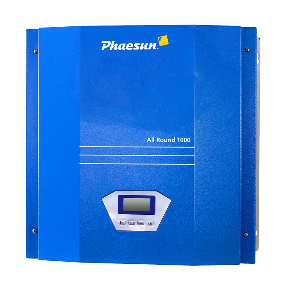 Hybridladeregler in blau mit Display