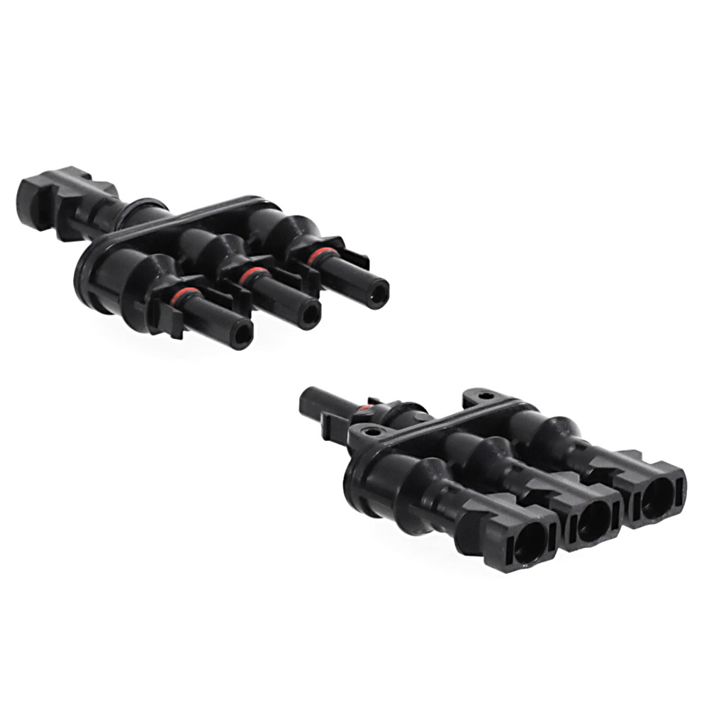3 way solar connector junction sockets compatible with solar connector systems.