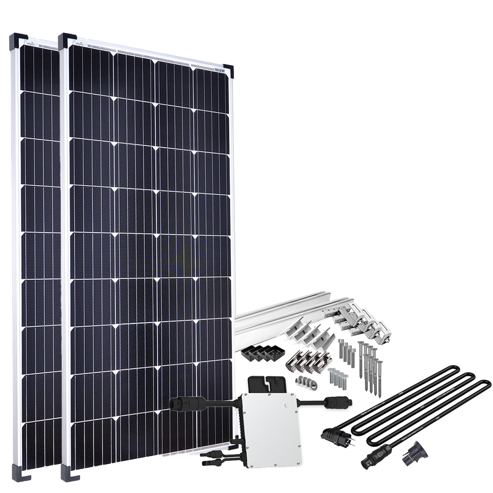 Offgridtec Solar-Direct 400W HM-400 Balkonkraftwerk Montagepaket Ziegeldach  Schukosteckdose 10m - Bracket: Assembly package tile roof, ac connection  cable length: 10m