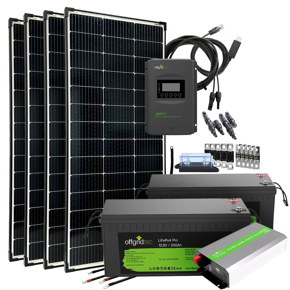 Offgridtec® Autark Pro XL 600W Solaranlage - 3000W AC Leistung 2x 200Ah LiFePO4 Akku