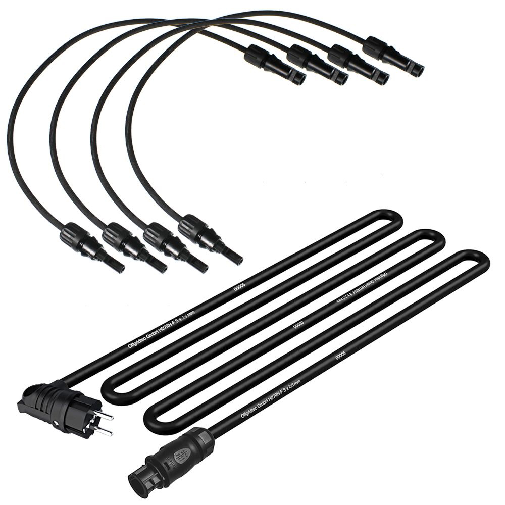 Offgridtec® Solar-Direct 1480W HM-1500 Chauffe-eau solaire Raccordement Schuko - 15m de câble de raccordement - Sans support