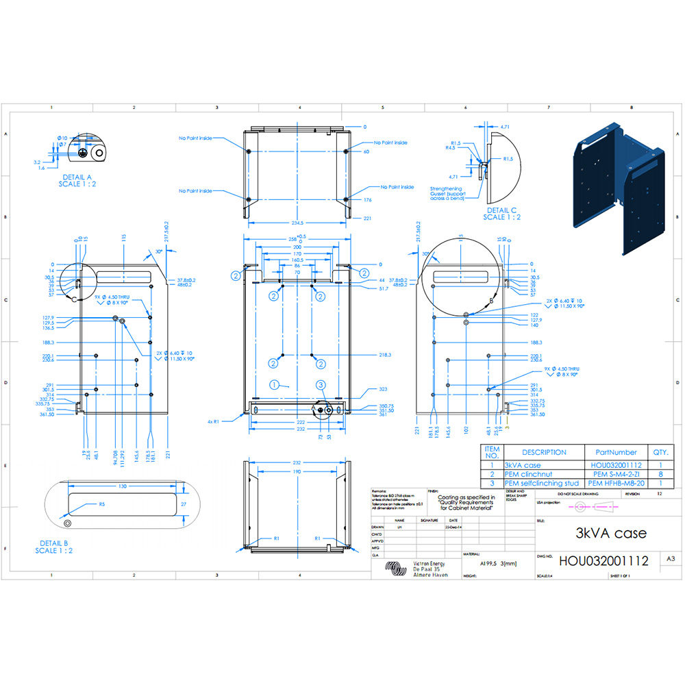 Victron MultiPlus / 12V / 3000VA Sinus / 120A Ladegerät / 16A  Netzumschaltung / Parallel und 3-Phasenbetrieb möglich