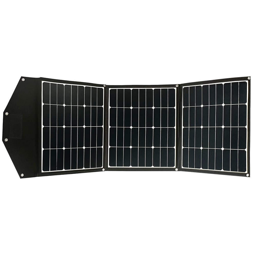 faltbares Solarmodul aufgeklappt Fronansicht