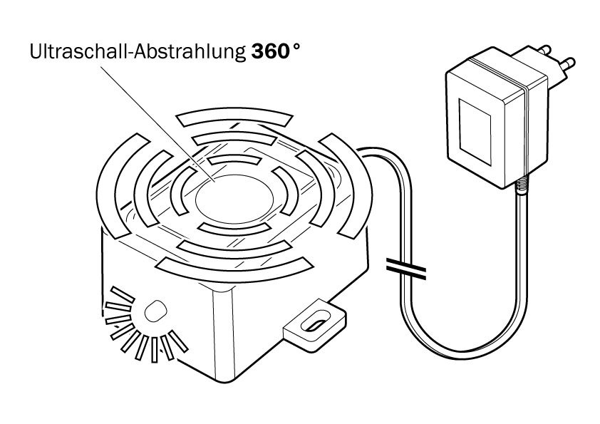 Technische Zeichnung des Kemo M234 Marder-Ratten-Mäuse-Vertreibers