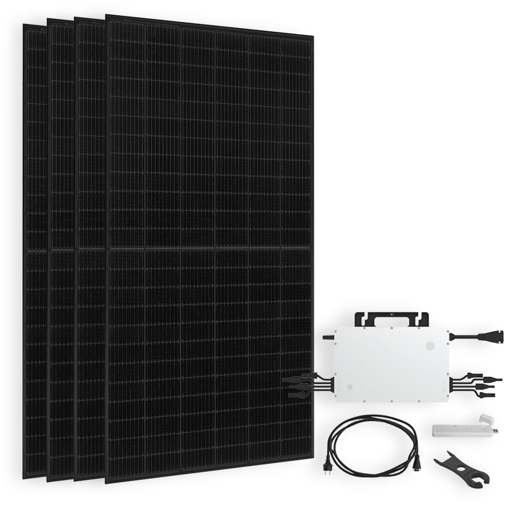 Offgridtec® Solar-Direct 1800W HMS-2000-4T Solaranlage Full Black Hausnetz-Einspeisung - 15m Anschlusskabel - DTU-Lite-S