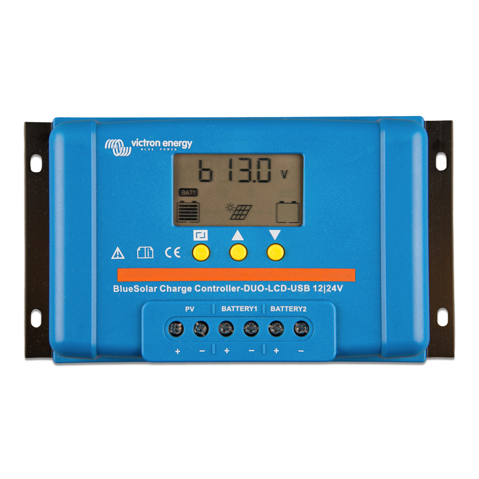 Victron BlueSolar PWM-LCD 30A Solarladeregler Frontalansicht Display