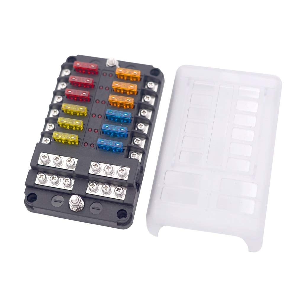 12V/24V 10-Way/10fach Fuse / SicherungsBox / Sicherungshalter in