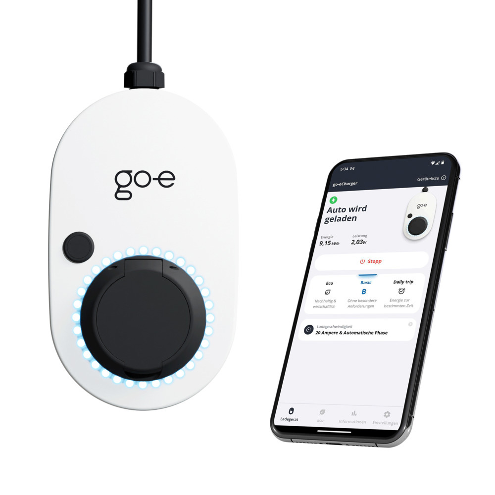 go-e Wallbox Gemini 22kW charging box with 1.8 meter cable