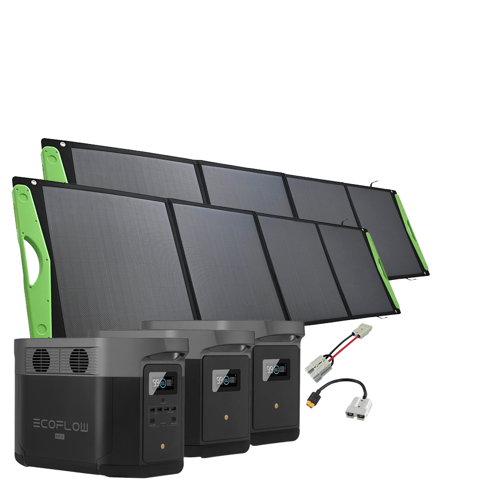 SparBundle EcoFlow Delta Max 1600 + 2 x 200w Offgridtec® Hardcover Solar Bag + 2 x Delta Max Extended Battery 2016Wh