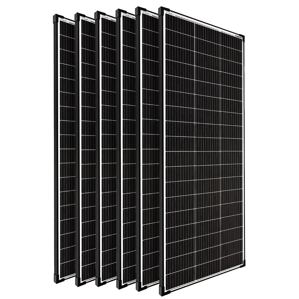 Solarmodule mit schwarzen Zellen und schwarzen Rahmen
