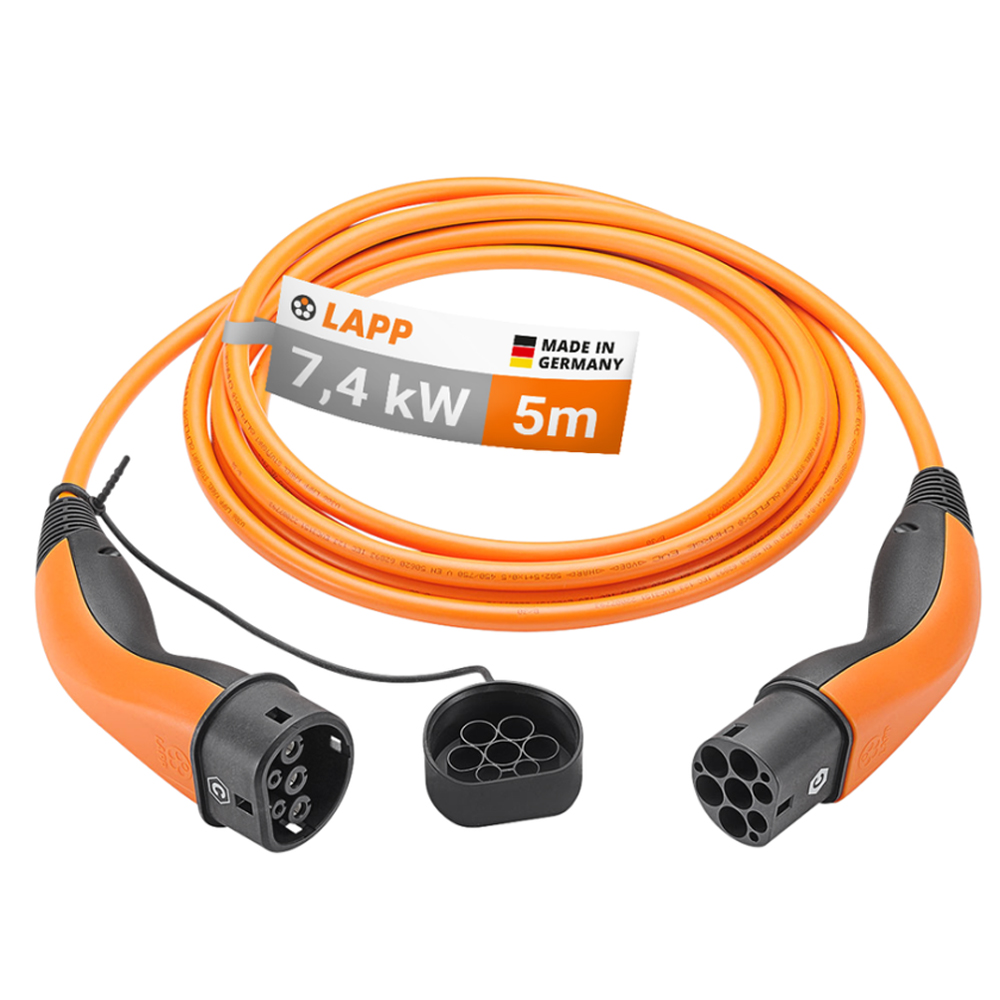 Lapp Mobility 5m Ladekabel E-Auto Typ 2, 7,4 kW/32 A, 1-Phasig