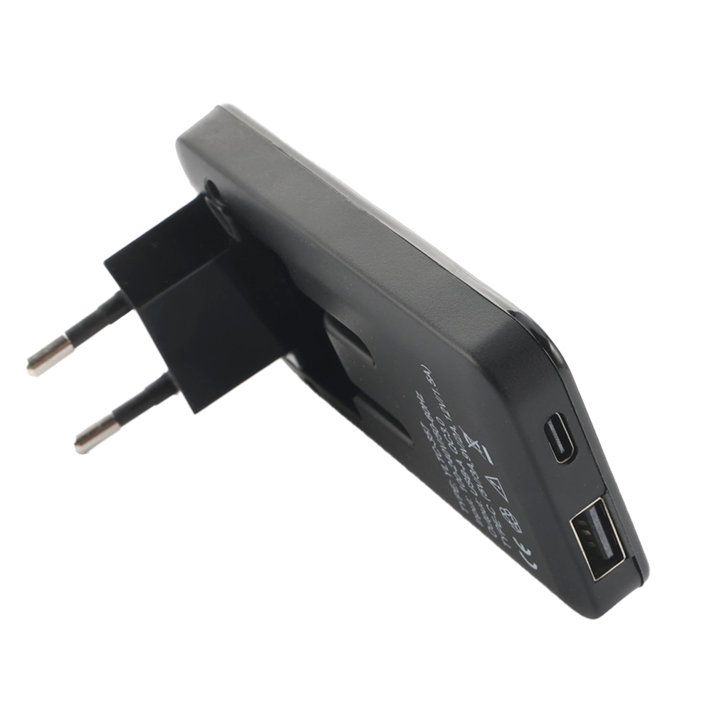 2 Stk. USB-Ladegerät Extra Flaches Netzteil Dual Port USB-A USB-C Schwarz  30W - Colour: Black