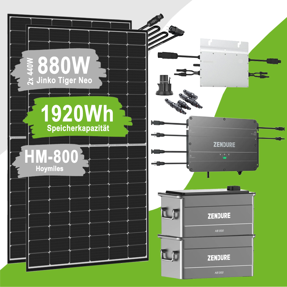 Offgridtec SolarFlow 1,92kWh 880W HM-800 Balkonkraftwerk mit Speicher