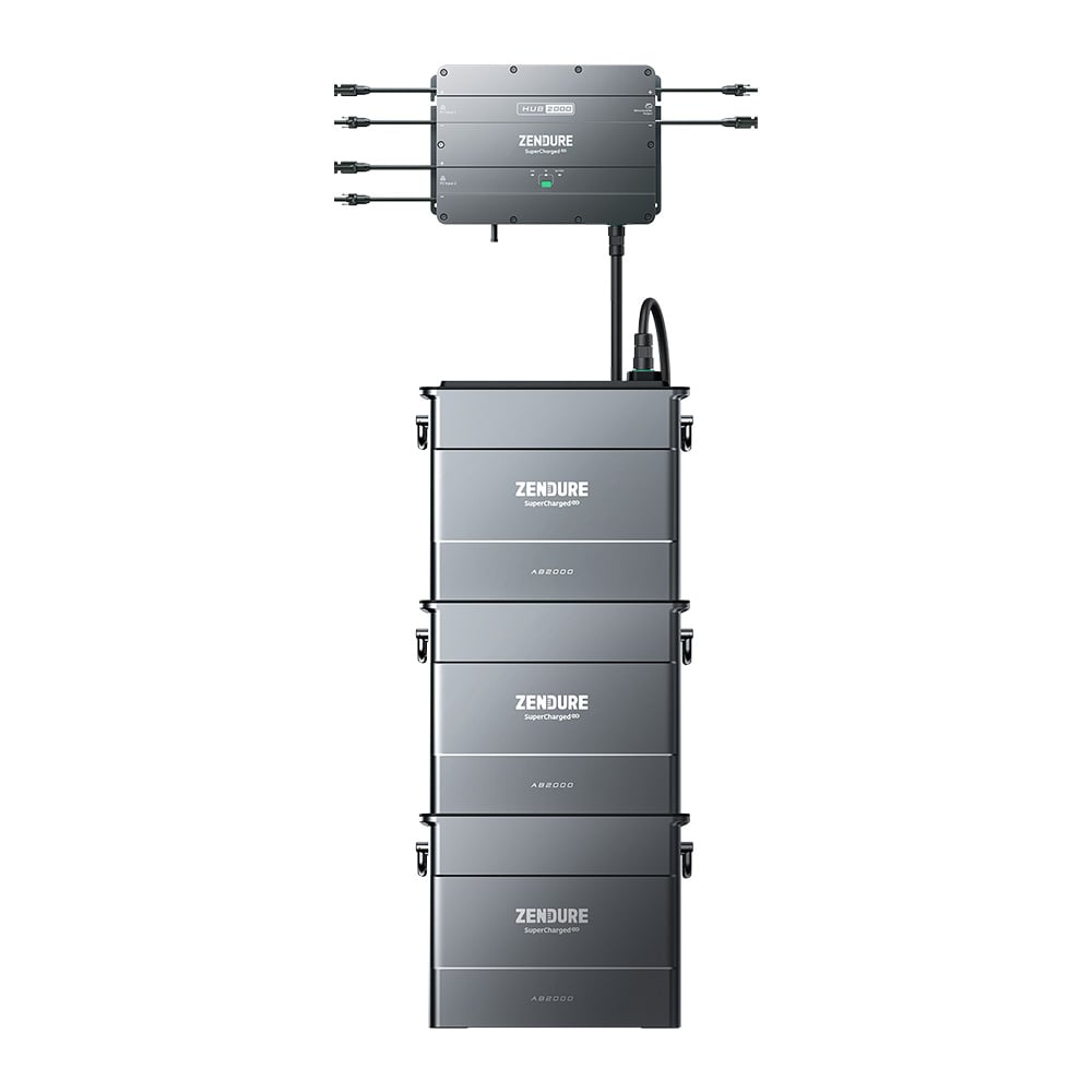 Zendure SolarFlow Set 5,76kWh Smart pv Hub 2000 avec 3x ab2000 batterie d'extension