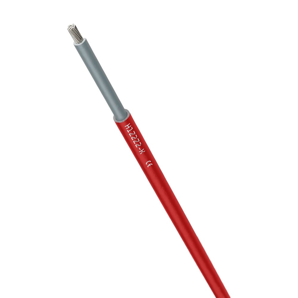 Solar Cable 4mm² H1Z2Z2-K 1X4 WH/BK Single-Conductor EN50618 IEC60228 Sold by the Meter Red