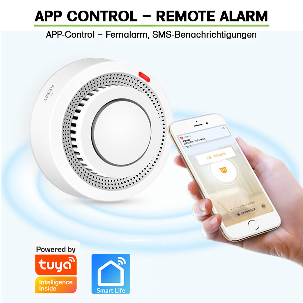 Offgridtec Smart Wi-Fi Smoke Detector SS01 – Tuya Smart Life, App Alerts, EN 14604